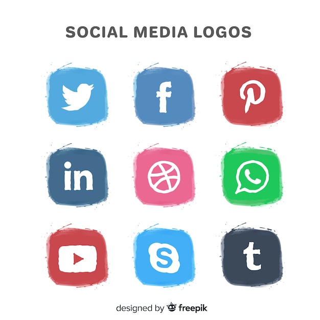 Vector gratuito set de logotipos de redes sociales