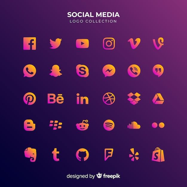 Vector gratuito set de logotipos de redes sociales