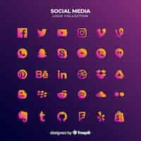 Vector gratuito set de logotipos de redes sociales