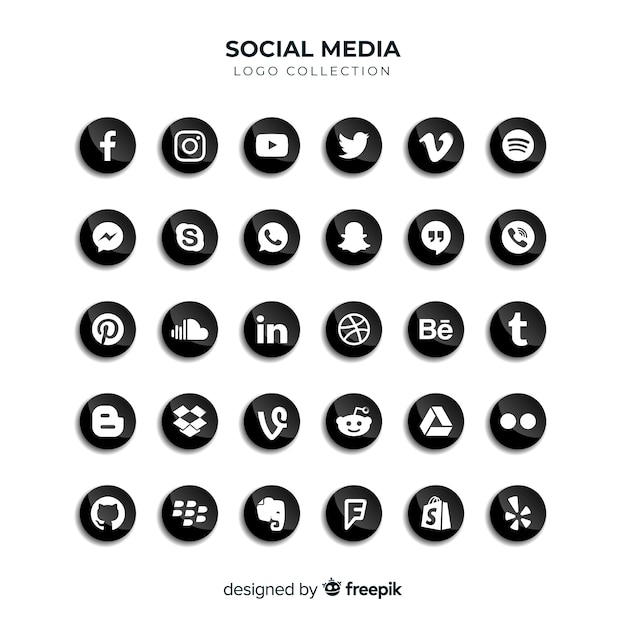 Set de logotipos de redes sociales