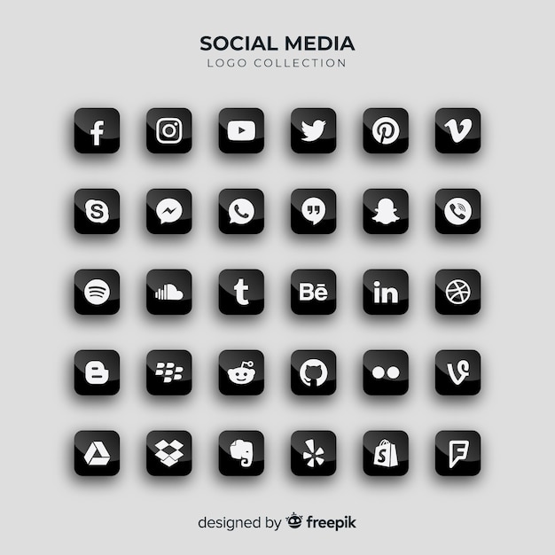 Set de logotipos de redes sociales