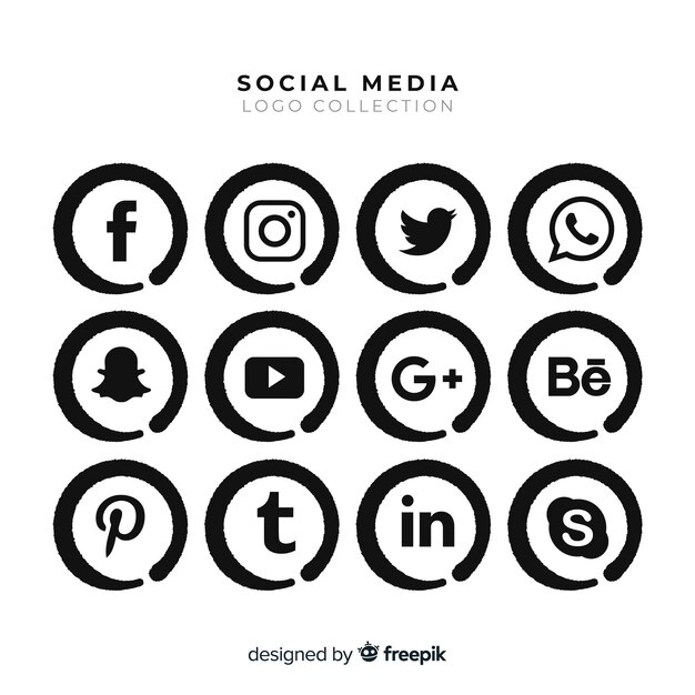 Set de logotipos de redes sociales