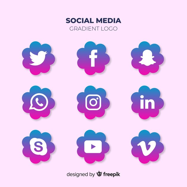 Set de logotipos de redes sociales