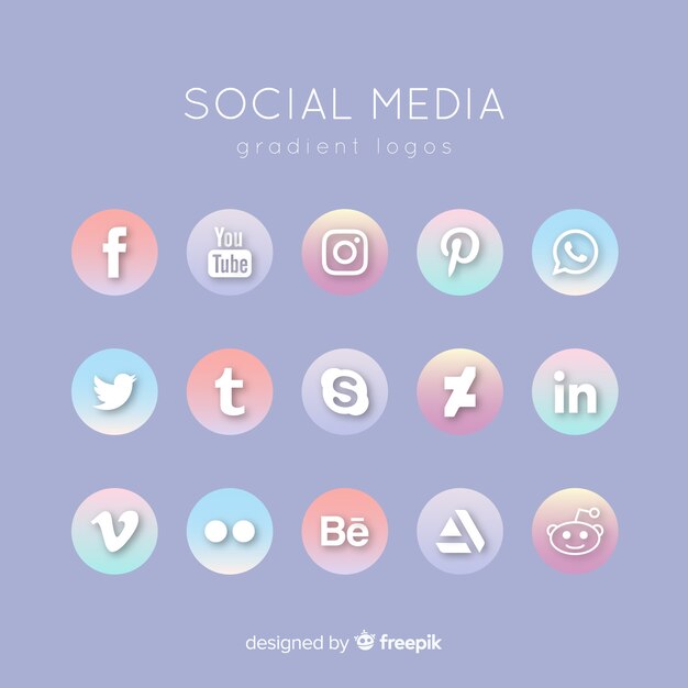 Set de logotipos de redes sociales