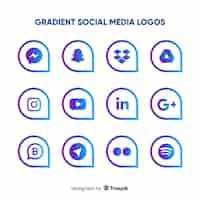 Vector gratuito set de logotipos de redes sociales