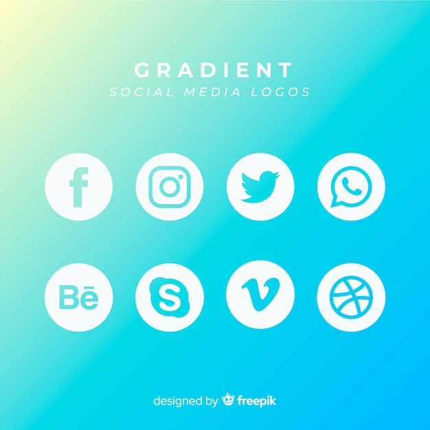 Vector gratuito set de logotipos de redes sociales