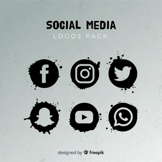 Vector gratuito set de logotipos de redes sociales