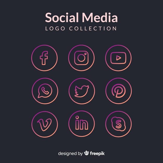 Vector gratuito set de logotipos de redes sociales