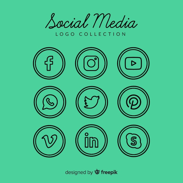 Vector gratuito set de logotipos de redes sociales