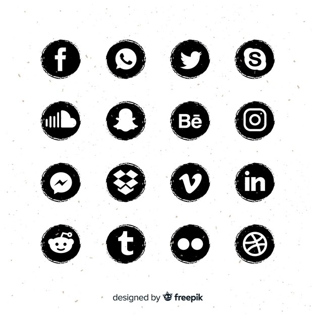 Set de logotipos de redes sociales