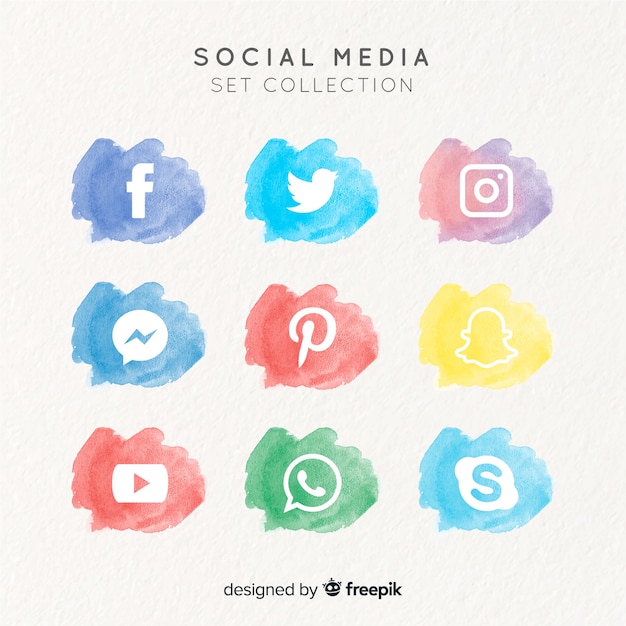 Set de logotipos de redes sociales