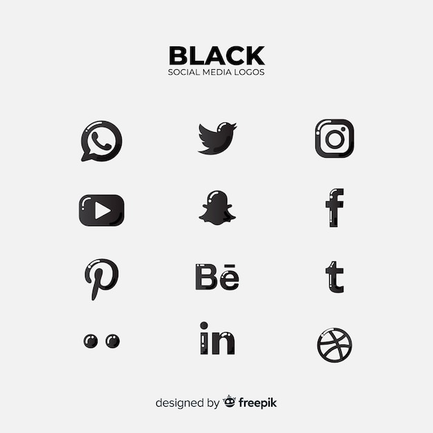 Set de logotipos de redes sociales