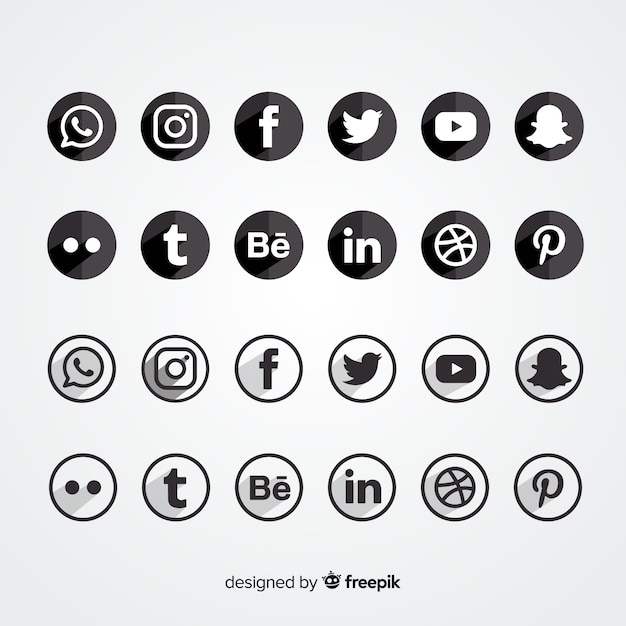 Vector gratuito set de logotipos de redes sociales