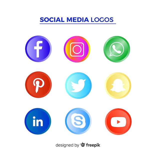 Vector gratuito set de logotipos de redes sociales