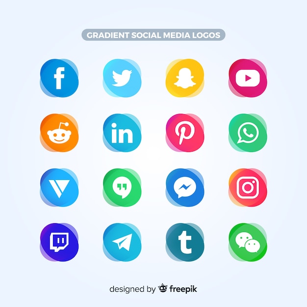 Vector gratuito set de logotipos de redes sociales