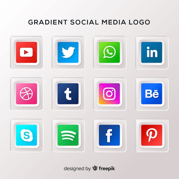 Set de logotipos de redes sociales