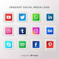 Vector gratuito set de logotipos de redes sociales