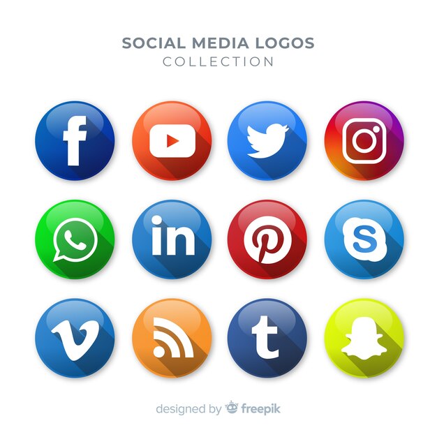 Set de logotipos de redes sociales