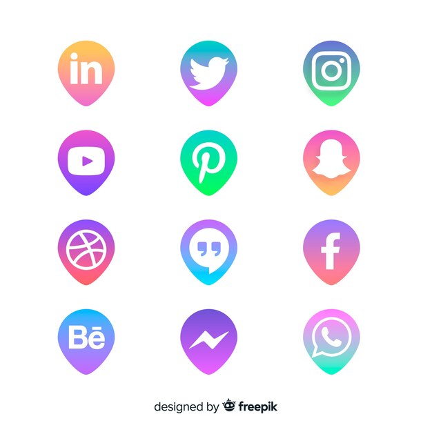 Set de logotipos de redes sociales