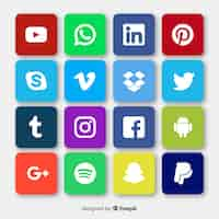 Vector gratuito set de logotipos de redes sociales