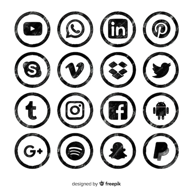 Set de logotipos de redes sociales