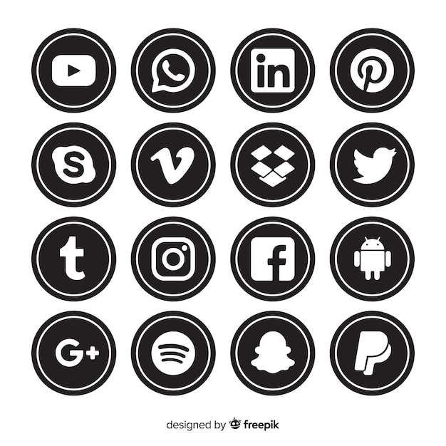 Set de logotipos de redes sociales