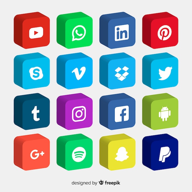 Vector gratuito set de logotipos de redes sociales