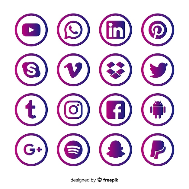 Vector gratuito set de logotipos de redes sociales