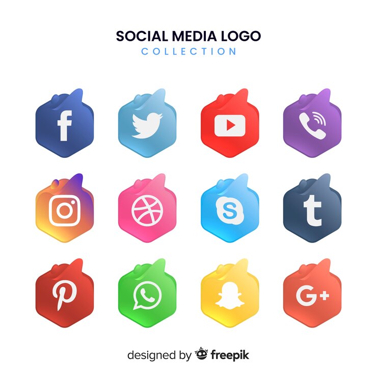 Vector gratuito set de logotipos de redes sociales