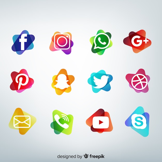 Vector gratuito set de logotipos de redes sociales