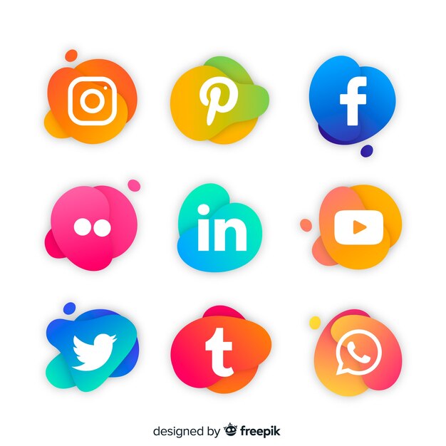 Set de logotipos de redes sociales