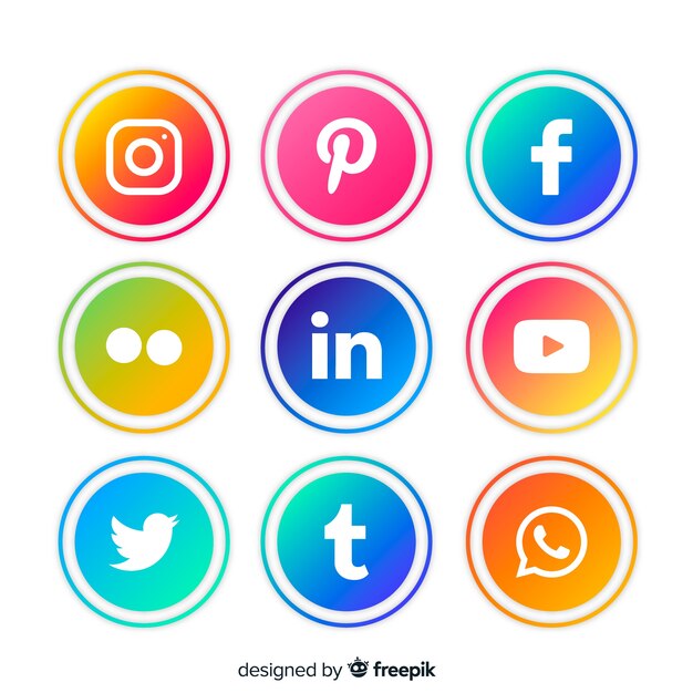 Set de logotipos de redes sociales