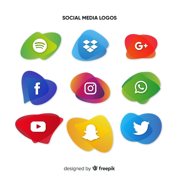 Vector gratuito set de logotipos de redes sociales