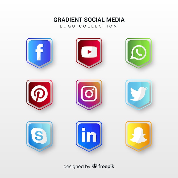 Set de logotipos de redes sociales