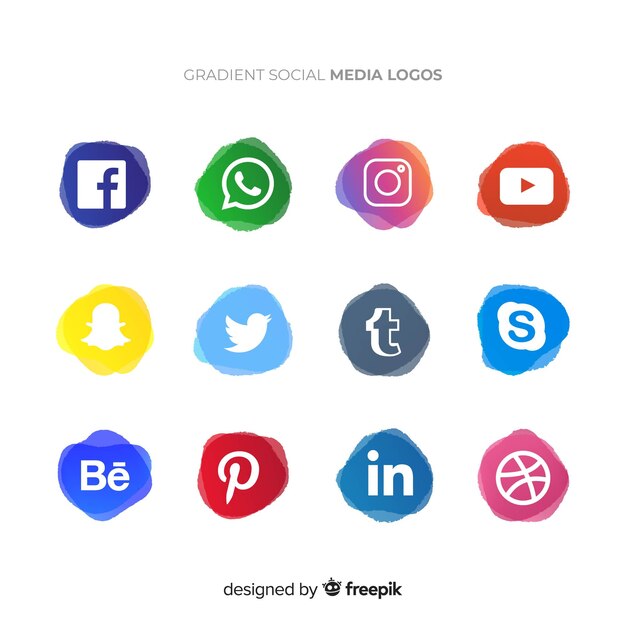 Set de logotipos de redes sociales