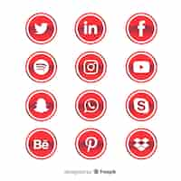 Vector gratuito set de logotipos de redes sociales