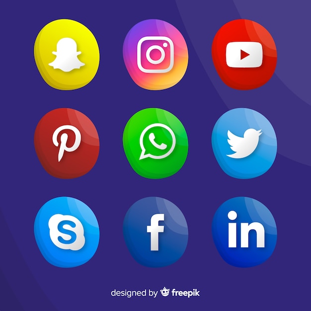 Set de logotipos de redes sociales