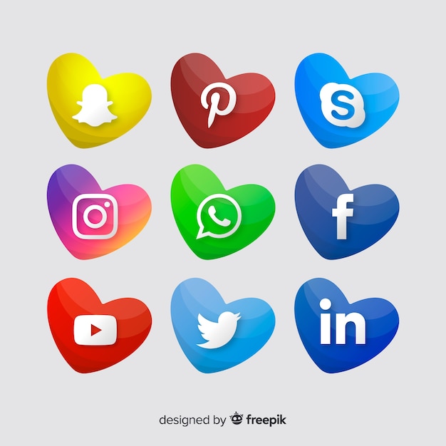 Vector gratuito set de logotipos de redes sociales