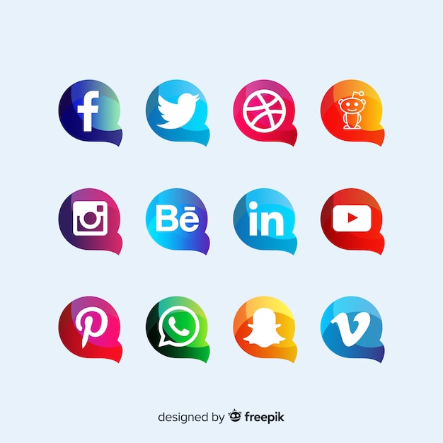 Vector gratuito set de logotipos de redes sociales