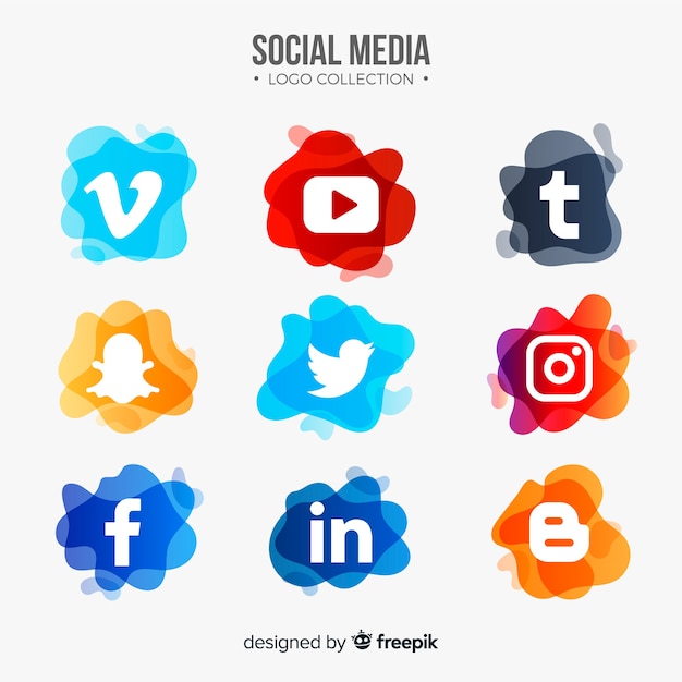 Vector gratuito set de logotipos de redes sociales