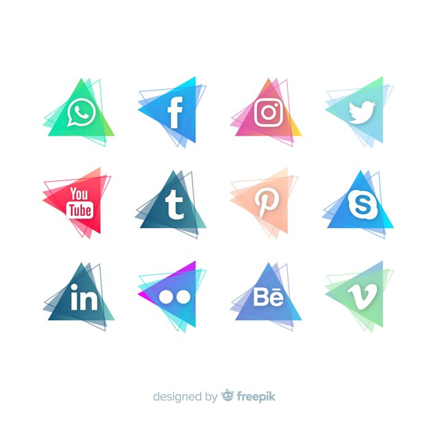 Set de logotipos de redes sociales