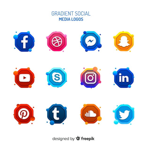 Set de logotipos de redes sociales