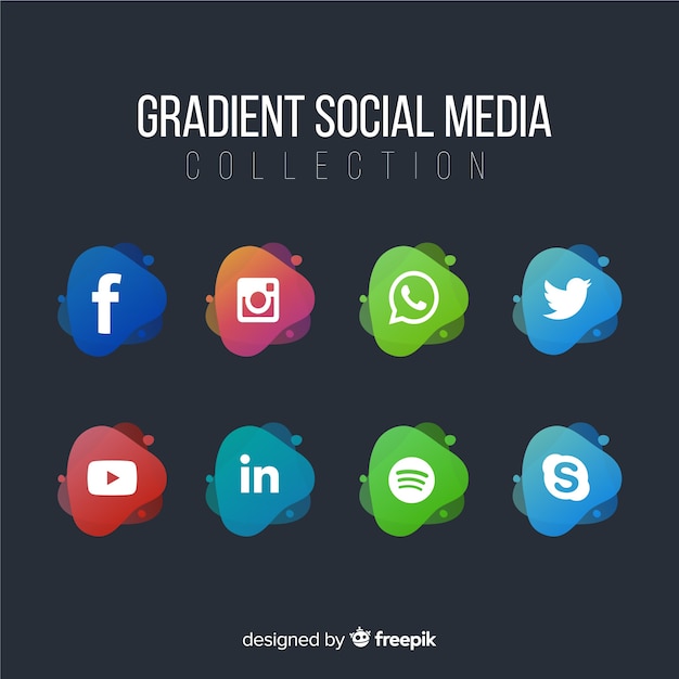 Vector gratuito set de logotipos de redes sociales