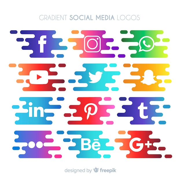 Vector gratuito set de logotipos de redes sociales