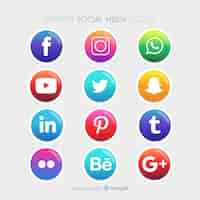 Vector gratuito set de logotipos de redes sociales