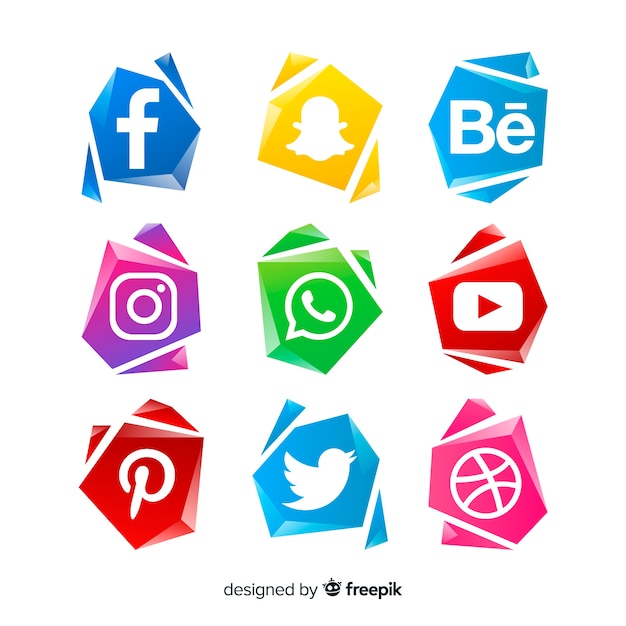 Vector gratuito set de logotipos de redes sociales