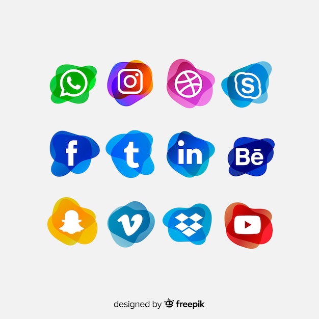 Set de logotipos de redes sociales