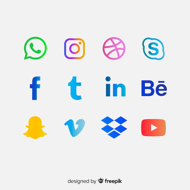 Vector gratuito set de logotipos de redes sociales