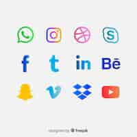 Vector gratuito set de logotipos de redes sociales