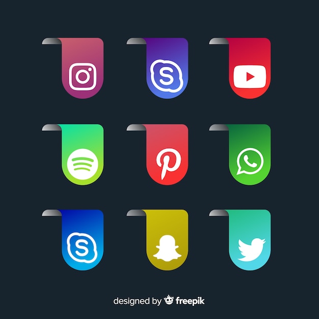 Set de logotipos de redes sociales